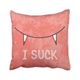 thumbnail image 1 of RYLABLUE Pink Vintage I Suck Halloween Simple Girly Pattern Polyester 18 x 18 Inch Square Throw Pillow Covers With Hidden Zipper Home Sofa Cushion Decorative Pillowcases, 1 of 1