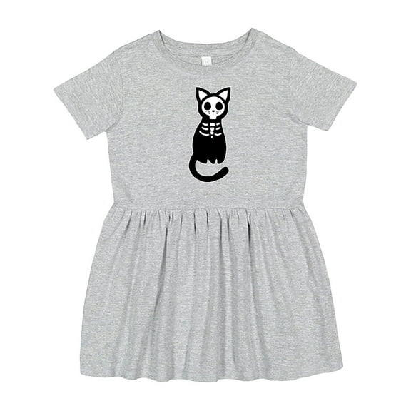 Inktastic Skeleton Cat Girls Toddler Dress
