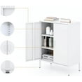 thumbnail image 4 of Metal Storage Locker Cabinet, Steel Accent Storage Cabinet with Adjustable Shelves, Free Standing Sideboard Cabinet for Office Home,White, 4 of 4