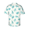 thumbnail image 3 of Uemuo Turtle Printed Regular Fit Short Sleeve Casual Hawaiian Shirt for Men,Aloha shirt,Tropical shirt,Floral print shirt,Vacation Beach shirt-XX-Large, 3 of 9