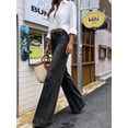 thumbnail image 5 of Women's High Waisted Wide Leg Jeans Black Denim Baggy Casual Pants, 5 of 7