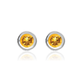 thumbnail image 3 of 14K Solid White Gold 4mm Yellow Orange Citrine Studs Gemstone Solitaire Earrings November Birthstone Jewelry, 3 of 10