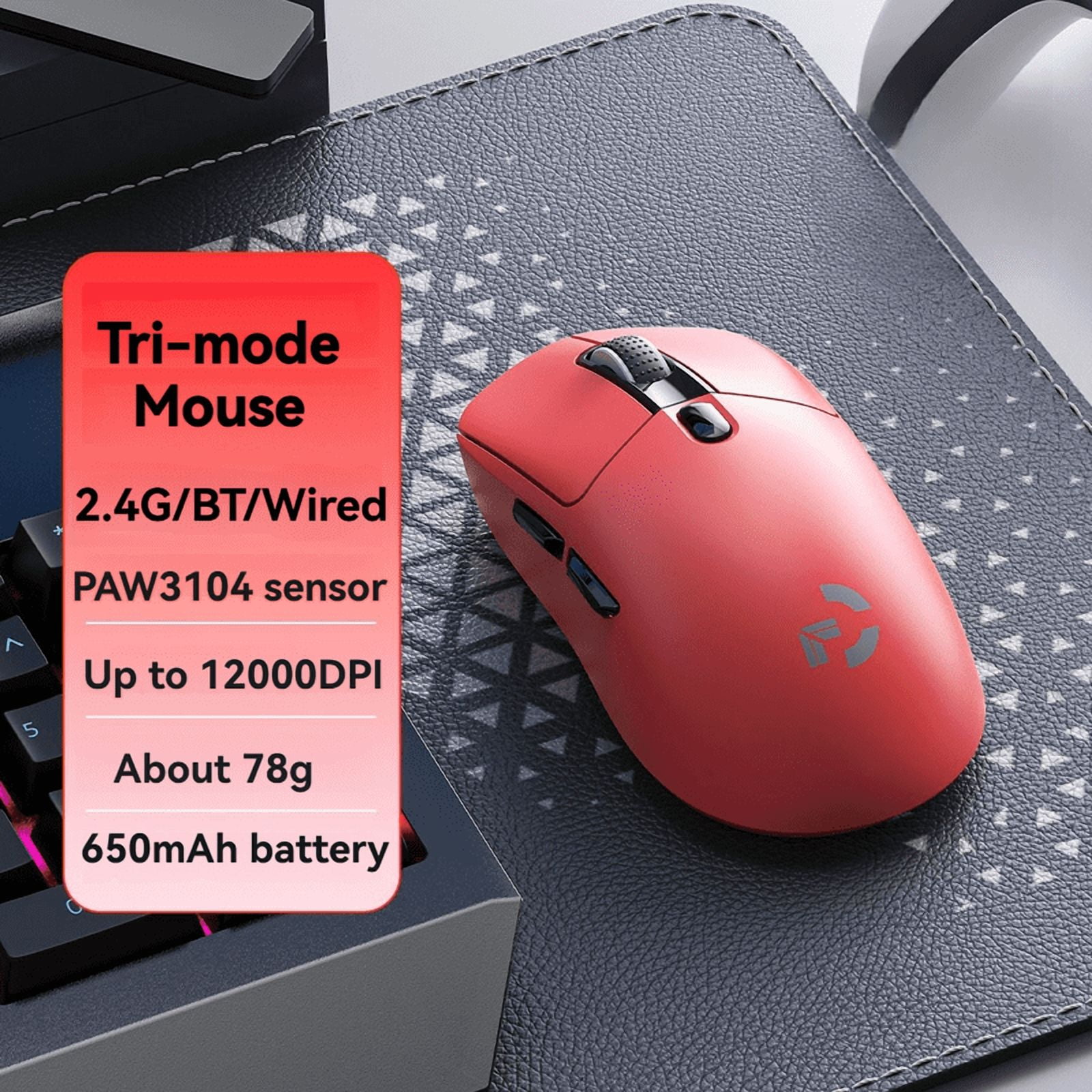 Tri-Mode  Lightweight Game Mouse Bluetooth 2.4G 650mAh Battery RGB Backlight 12000DPI PAW3104 Game Mouse 1000HZ Rate of Return