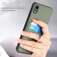 thumbnail image 6 of Carbon Fiber Patterned Case for iPhone XR, Wallet case with [360°Rotation Ring Kickstand] Credit Card Holder,PU Leather Shockproof Cover Women Men for iPhone XR, Green, 6 of 8