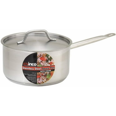 Winware by Winco Stainless Steel Sauce Pan with Cover 6 Quart