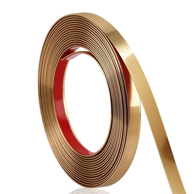 Moldura decorativa Soengsau, oro cepillado, 393,6 cm x 0,4 cm, PVC