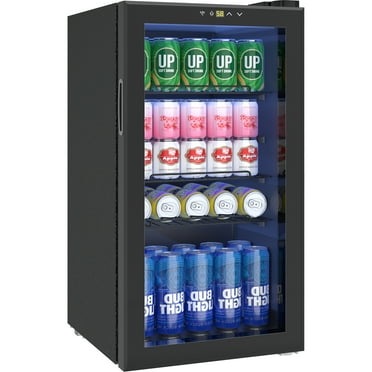 Artbros 130 Can Beverage Cooler, 3.2 Cu. ft Mini Fridge with Glass Door, Touch Temperature Control Panel, Electronic Adjustable Cooling for Soda, Drinks, and Wine