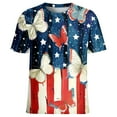 thumbnail image 3 of Nmnitkp Womens American Flag Shirt Short Sleeve USA 4th of July Flag Tops Loose Patriotic Novelty T-Shirts Multicolor,2XL, 3 of 4
