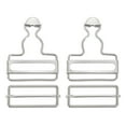 thumbnail image 1 of Unique Bargains Overall Buckles 2 Sets Metal Suspender Replacement Buckles 40mm Silver Tone, 1 of 6