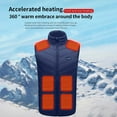 thumbnail image 3 of WREESH Mens Heated Vest Electric Heating Jacket Winter Solid Warm Jacket Outdoor Travel Outerwear Vest with 17 Heating Zones(Battery Pack Not Included) Blue, 3 of 4