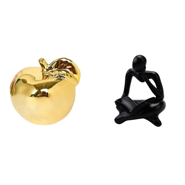 Estatua decorativa,Escultura de frutas para decoración del hogar para escritorio interior.,Figura de lector abstracto,Estatua de pensador abstracto,arte,manualidades,decoraciones,Figuras