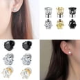 thumbnail image 4 of HOOUN Stainless Steel Magnetic Stud Earrings 6/ 8MM For Women Men Non-Piercing Clip On-Steel 6mm, 4 of 9