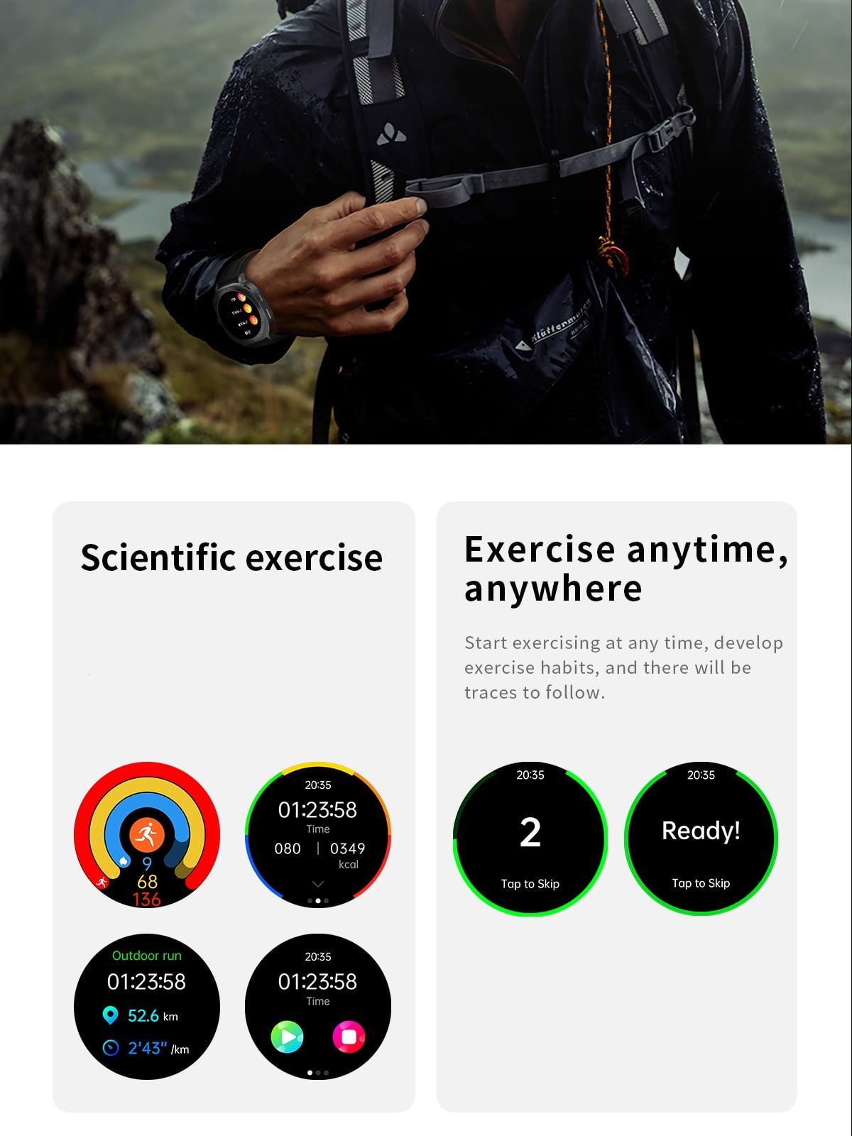 VAYKAL Smart Watch Fitness Tracker for Android and iPhone AMOLED Screen Multiple Sports Modes Pedometer Timer Stopwatch Make/Answer Calls Message Notifications IP68 Waterproof