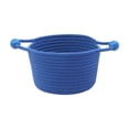 thumbnail image 2 of Dongrere Woven Round Storage Basket with Handles, Desktop Small Bin, Storage Organizer for Bathroom Living Room Bedroom Use, 6.6x4.7 Inch, Blue, 2 of 6