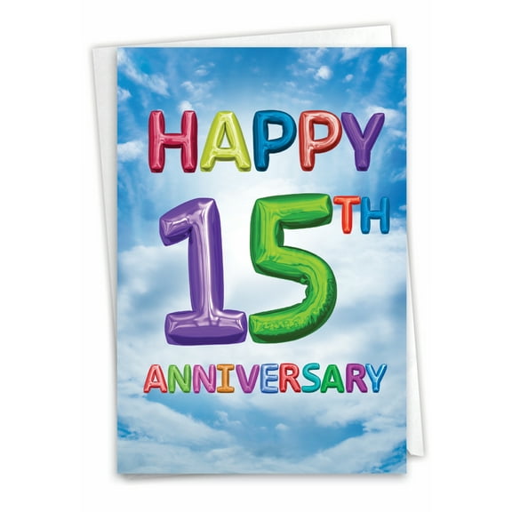 1 Funny 15th Anniversary Card with Envelope - Messages Milestones 15 C9430MAG