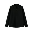 thumbnail image 1 of Styesk Chemises pour Hommes Cardigan Uni Ample Décontracté Bouton Manches Longues Col Rabattu Blouse, 1 of 1