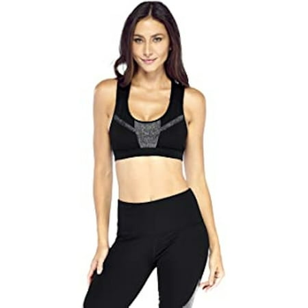 

ELECTRIC YOGA Intimates Black Nylon Blend Glitter Solid Everyday Sports Bra Size: M