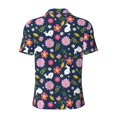 thumbnail image 4 of Rocae Floral Rabbit for Men's Short Sleeve Polo Shirt, Quick Drying Performance Moisture Wicking Sports Men's Golf Shirt, 4 of 9