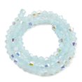 thumbnail image 2 of 1strand Baking Painted Glass Beads Strands Imitation Opalite Faceted AB color Plated Bicone Pale Turquoise 4.5x4mm Hole: 0.8mm about 88~89pcs/strand 13.11''(33.3cm), 2 of 3