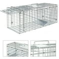 Live Animal Trap 24"x8"x7" Humane Cat Trap Cage for Stray Cats Raccoon