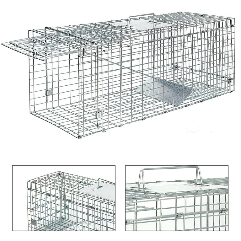 Humane Cat Trap for Stray Cats 24inch Live Animal Trap for Kitten Racoon  Possum Rabbit Squirrel Mouse Small Animal Trap Outdoor Indoor Collapsible