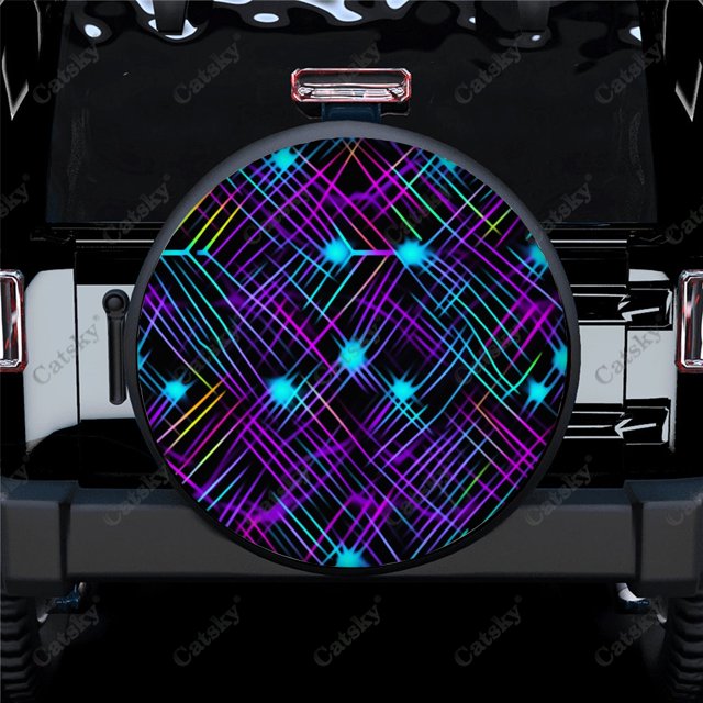 uflage Pattern With Lightnings Polyester Universal Spare Wheel Tire Cover Wheel Covers for Trailer RV SUV Truck Camper