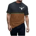thumbnail image 3 of Jinhomg Mens Casual Graphic T-Shirts Vintage Western Animal Print Tees Big and Tall Comfy Short Sleeve Crew Neck Tops 2025 Daily Wear Fall Saving Brown M, 3 of 6