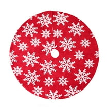 Mouliraty Red Christmas Tree Skirt with White Snowflake Pattern Design, 35.42 inches/48.03 inches, Perfect for Christmas Decorations and Gifts