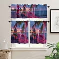 thumbnail image 2 of Christmas Abstract Kitchen Curtains and Valances Set, Flamingo Xmas Tree Gifts Pink Beach Rod Pocket Window Valance 18 Inch Window Curtain Panels for Living Room Bedroom Laundry, 27.5x36in, 3 Pieces, 2 of 7