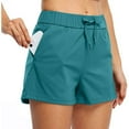 thumbnail image 2 of UAMVSH Active Shorts for Women Running Workout Wide Leg Shorts Summer Drawstring Basic Elastic Waist Athletic Shorts with Pockets, 2 of 4