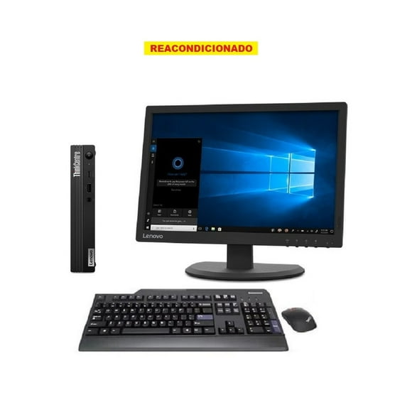PC Lenovo M80q Mini, Intel Core i5-10a Gen, 8GB Ram, 256GB SSD, Monitor 19", REACONDICIONADO
