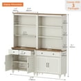 thumbnail image 3 of WAMPAT 72'' Tall Credenzas & Sideboard with Shelves, 34'' Wide Dining Hutch with Drawers and Doorss, Farmhouse Sideboard for Kitchen, Home Decor, Living Room, White, 3 of 7