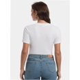 thumbnail image 6 of Women's Crew Neck Ribbed Fitted Shirt Basic Short Sleeves Summer T Shirt Tops, 6 of 7