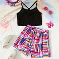 thumbnail image 2 of GEYEHUG Girls 2 Pieces Outfits Spaghetti Strap Top and Shorts Set with Hat, 2 of 7