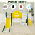 thumbnail image 4 of Costway 10 in 1 Toddler Slide Set with Magnetic Whiteboard, Telescope Ring Toss for Ages 3+ Green+Yellow, 4 of 10