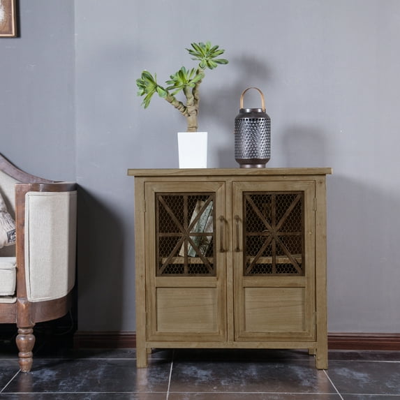 Double Door Wood and Metal Cabinet