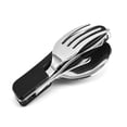 thumbnail image 5 of Juego de cubiertos y utensilios de cocina de acero inoxidable para acampar, equipo de preparación y suministros para cocinar en acampada, (negro), 5 of 5