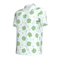 thumbnail image 3 of Daiia Kawaii Frogs Pattern Men’s Polo Shirts,Solid Deck Shirt,Classic Fit, Breathable Cotton Polo for Casual and Sport Wear-Small, 3 of 9