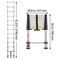 thumbnail image 3 of BENTISM 12.5 FT Telescoping Ladder, Aluminum Collapsible Ladder with One-Button Retraction,375 LB Capacity,ANSI Certified | Portable for Home, RV, Loft Use, 3 of 9