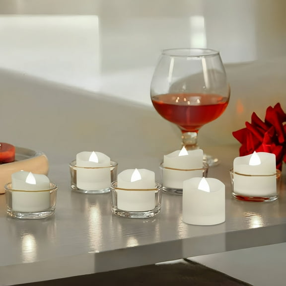 6 Pack LED Flameless Candles with Timer & Remote - Realistic Flickering Tea Lights for Holiday Decor, Home, Table Centerpiece (White/Warm White)