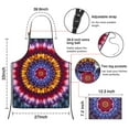 thumbnail image 3 of Colorful Tie Dye Mandala Pattern Apron-Garden Aprons for Women with Pockets-Cotton Linen Waterproof Kitchen Cooking Gardening Aprons Adjustable for Kitchen,Cooking,BBQ and Salon 33x27 Inch, 3 of 7