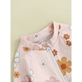thumbnail image 5 of Bagilaanoe Toddler Baby Girl One-Piece Swimsuit Floral Print Long Sleeve Zipper Rashguard Swimwear 6M 12M 18M 24M 3T 4T Kids Ruffle Bathing Suit, 5 of 8