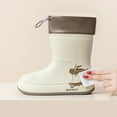 thumbnail image 5 of HAOTAGS Womens Rain Boots, Rainy Day Wear Casual Waterproof Boots White 6, 5 of 9