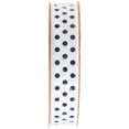 thumbnail image 3 of Offray Ribbon, White 5/8 inch Black Dots Grosgrain Ribbon, 9 feet, 3 of 8