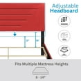 thumbnail image 4 of Boyd Sleep Luxembourg Red Faux Leather Queen Size Fully Upholstered Platform Bed Frame with Adjustable Headboard, Qualified Box Spring or Foundation Required for Use, 4 of 13