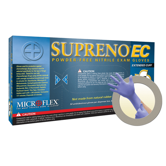 Supreno EC Disposable Nitrile Exam Glove Extended Cuff Length X-LARGE SEC-375-XL 50 per Box