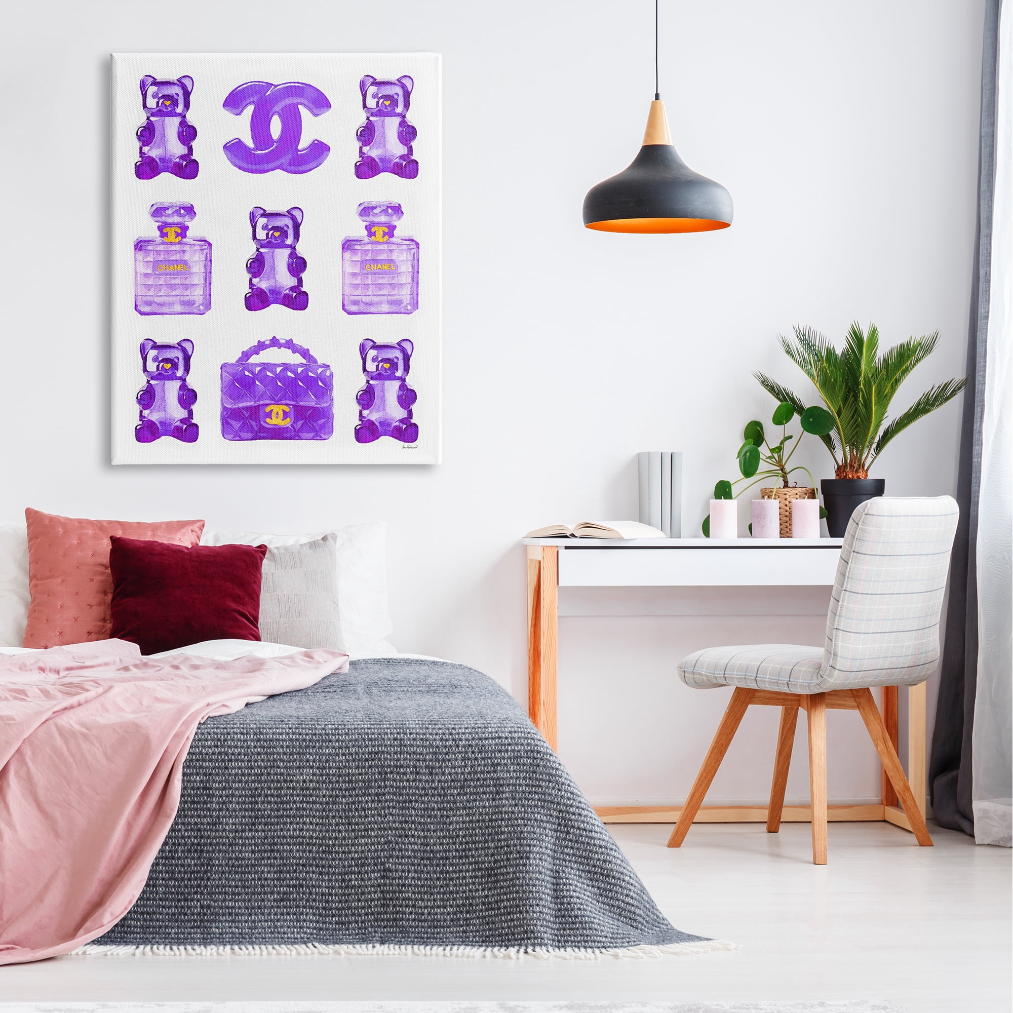 Stupell Industries Purple Glam Gummy Candy Beauty & Fashion Painting Gallery Wrapped Canvas Art Print Wall Art, 36 x 48
