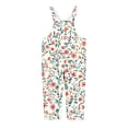 thumbnail image 4 of Ruyang Girls Jumpsuits Floral Print Wide Leg Loose Fit Adjustable Straps Rompers Summer Outdoor Lightweight Straight Overalls, 4 of 4