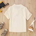 thumbnail image 5 of Kiijoy Little Boys Retro Medieval Short Sleeve Shirt Solid Lace Up Summer Vintage Top, Sizes 3-14, 5 of 8