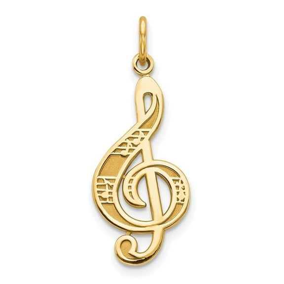 Finest Gold 10K Yellow Gold Treble Clef Charm